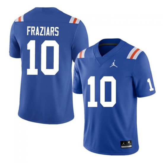 Men's Florida Gators #10 Ja'Quavion Fraziars NCAA Nike Blue Throwback Authentic Stitched College Football Jersey LZJ3562JZ